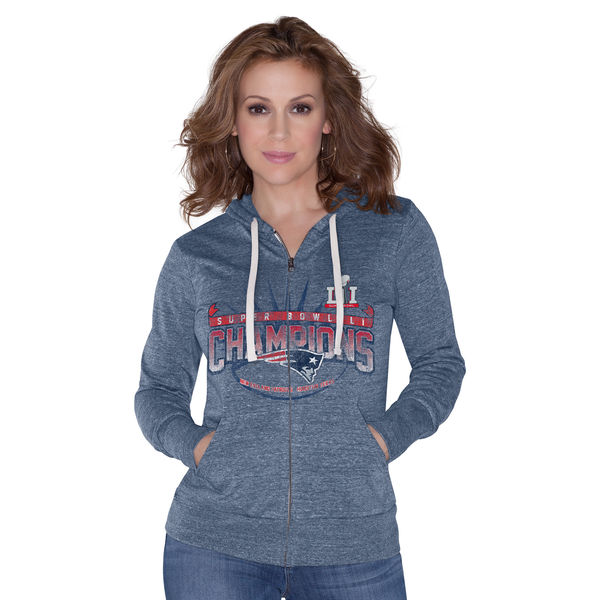 New England Patriots Touch by Alyssa Milano Women's Super Bowl LI Champions Training Camp Full-Zip Hoodie - Navy